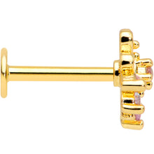 Load image into Gallery viewer, 16G 5/16 Clear Pink CZ Gem Gold Tone Looping Labret Monroe Tragus