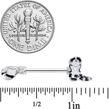 将图片加载到图库查看器,14G 9/16 Western Boot Hat Barbell Nipple Ring Set