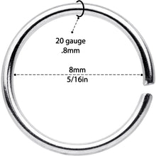 Load image into Gallery viewer, 20G 5/16 Seamless Circular Ring Set of 12
