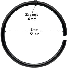Load image into Gallery viewer, 22G 5/16 Black Anodized Seamless Circular Ring Set of 12