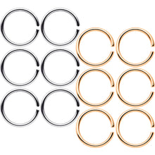 Load image into Gallery viewer, 18G 5/16 Steel Rose Gold Tone Anodized Seamless Circular Ring Set of 12
