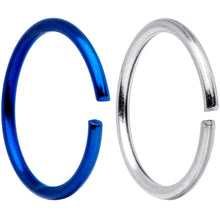 将图片加载到图库查看器,20G 5/16 Blue Anodized Steel Seamless Nose Hoop Set of 12