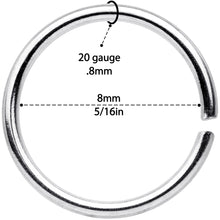 将图片加载到图库查看器,20G 5/16 Blue Anodized Steel Seamless Nose Hoop Set of 12