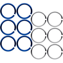 Load image into Gallery viewer, 18G 5/16 Blue Anodized Steel Seamless Nose Hoop Set of 12
