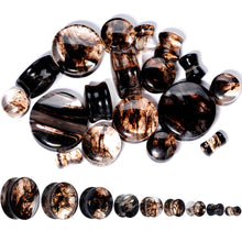将图片加载到图库查看器,Clear Brown Glass Boho Saddle Plug Set