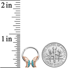 将图片加载到图库查看器,16G 3/8 Bit of Blue Butterfly Hinged Segment Ring
