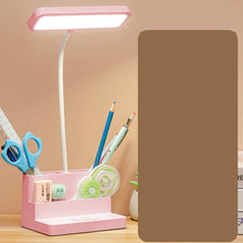 Load image into Gallery viewer, LED Table Lamp With Pen Storage Eye Protection Stepless Dimming Desk Lamp Study Children Smart LED Bedside Lamp Light Decorative Table Lamp Cute Study Lamps for Bedroom Décor