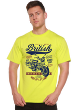 将图片加载到图库查看器,British Motorcycle Men's Bamboo Viscose/Organic Cotton Short Sleeve Graphic T-Shirt