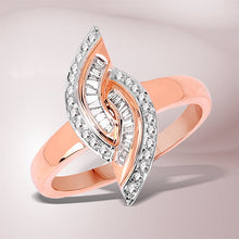 Load image into Gallery viewer, 0.29 Carat Genuine White Diamond 14K Rose Gold Ring (E-F Color, SI1-SI2 Clarity)