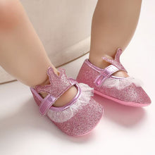 Load image into Gallery viewer, Newborn Infant Baby Girls Shoes Toddler Kids Princess Crown Glitter Design Shoes Soft Sole Anti-slip