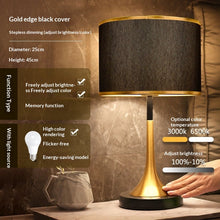 Load image into Gallery viewer, Modern Touch Sensor Dimming Luxury Living Room Simple Nordic LED Table Lamp Creative Simplicity Cloth Desk Light Indoor Decorative Table Lamp Cute Study Lamps for Bedroom Décor
