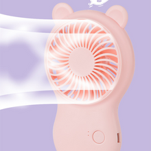 将图片加载到图库查看器,Handheld Pocket Mini Fan Portable With Bracket USB Mini Fan Portable Pocket Fan Cartoon Handheld Desktop Rechargeable Standing Fan Three Gear Wind Speed Regulation Battery Operated USB Small Fan with 3 Speeds for Home Office Car Outdoor Travel