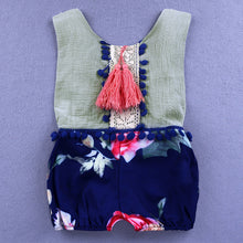 Load image into Gallery viewer, Baby Romper Floral Tassels Sleeveless Backless Jumpsuit for Newborn Baby Girl