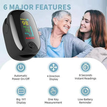 Load image into Gallery viewer, Finger Pulse Oximeter – Heart Rate & SPO2 Monitor