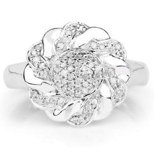 Load image into Gallery viewer, 14K Yellow Gold Plated 0.28 Carat Genuine White Diamond .925 Sterling Silver Ring