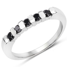 Load image into Gallery viewer, 0.50 Carat Genuine Black Diamond .925 Sterling Silver Ring