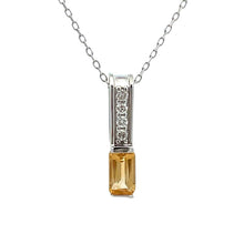 Load image into Gallery viewer, .06ct Citrine Diamond Fashion Pendants 10KT White Gold
