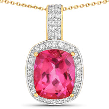 将图片加载到图库查看器,6.87 Carat Genuine Pink Topaz and White Topaz .925 Sterling Silver Pendant