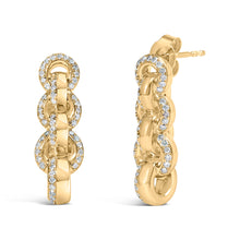 Load image into Gallery viewer, 14K Yellow Gold Plated .925 Sterling Silver 1/2 Cttw Diamond Chain Link Drop Earrings (H-I Color, I1-I2 Clarity)
