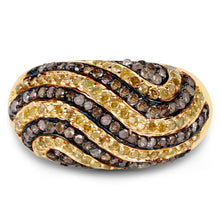 Load image into Gallery viewer, 14K Yellow Gold Plated 1.19 Carat Genuine Champagne Diamond and Yellow Diamond .925 Sterling Silver Ring