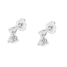将图片加载到图库查看器,14K White Gold 1/4 Cttw Double Diamond Drop and Dangle Stud Earrings (H-I Color, SI1-SI2 Clarity)