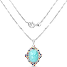 Load image into Gallery viewer, 18.50 Carat Genuine Multi Stone .925 Sterling Silver Pendant
