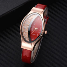 Load image into Gallery viewer, Women Fashion Luxury Watch Leather Strap Women Bracelet Clock Ellipse Rhinestone PU Sport Quartz Watch Wrist Watches For Women and Girls