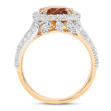 Load image into Gallery viewer, 3.71 Carat Genuine Citrine and White Topaz .925 Sterling Silver Ring