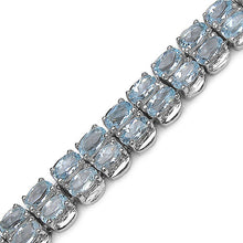 Load image into Gallery viewer, 18.00 Carat Genuine Blue Topaz .925 Sterling Silver Bracelet