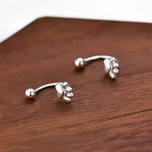 Load image into Gallery viewer, Sterling Silver Cat Paw Earrings – Screw-Back Studs, Elegant & Simple