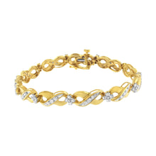 将图片加载到图库查看器,10K Yellow Gold Round-Cut Diamond Infinite Love Bracelet (1.00 cttw, I-J Color, I2-I3 Clarity)