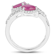 将图片加载到图库查看器,2.43 Carat Glass Filled Ruby and White Topaz Sterling Silver Ring