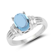 Load image into Gallery viewer, 2.10 Carat Genuine Swiss Blue Topaz .925 Sterling Silver Ring