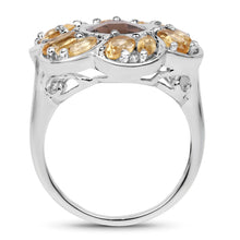 Load image into Gallery viewer, 3.46 Carat Genuine Smoky Quartz & Citrine .925 Sterling Silver Ring