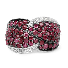 Load image into Gallery viewer, 3.06 Carat Genuine Ruby & White Topaz .925 Sterling Silver Ring