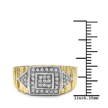 Load image into Gallery viewer, 14K Yellow Gold Plated 0.21 Carat Genuine White Diamond .925 Sterling Silver Ring