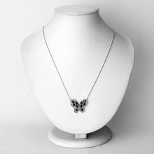 Load image into Gallery viewer, 2.16 Carat Genuine Blue Sapphire and White Zircon .925 Sterling Silver Necklace