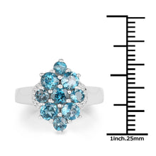 Load image into Gallery viewer, 2.16 Carat Genuine London Blue Topaz .925 Sterling Silver Ring