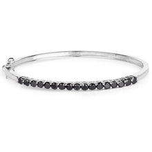 Load image into Gallery viewer, 2.50 Carat Genuine Black Diamond .925 Sterling Silver Bangle