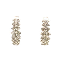 Load image into Gallery viewer, 1.09ct Diamond Diamond Hoop Earrings 14KT White Gold