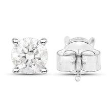 Load image into Gallery viewer, 0.80 Carat Genuine White Diamond 14K White Gold Earrings