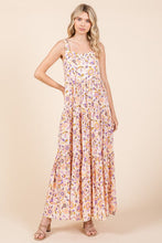 Load image into Gallery viewer, New Summer Flower Print Tiered Sleeveless Empire Maxi Dress – Elegant and Flattering Floral Dress with Empire Waist