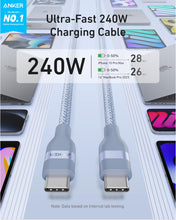 Load image into Gallery viewer, Anker USB-C to USB-C Cable (3 ft / 6 ft, 240W, Upcycled-Braided)