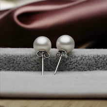 将图片加载到图库查看器,6mm 925 Sterling Silver Pearl Stud Earrings