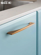 将图片加载到图库查看器,6PCS Set Nordic Modern Glam Brushed Bronze Drawer Knobs Kitchen Door Handles Cupboard Door Handle Cabinet Handles for Furniture Hardware Brushed Brass Handle Modern Minimalist Cabinet Pull Drawer Handle Wardrobe Cabinet Hardware