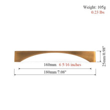 将图片加载到图库查看器,6PCS Set Nordic Modern Glam Brushed Bronze Drawer Knobs Kitchen Door Handles Cupboard Door Handle Cabinet Handles for Furniture Hardware Brushed Brass Handle Modern Minimalist Cabinet Pull Drawer Handle Wardrobe Cabinet Hardware