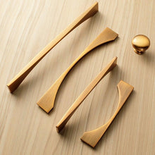 将图片加载到图库查看器,6PCS Set Nordic Modern Glam Brushed Bronze Drawer Knobs Kitchen Door Handles Cupboard Door Handle Cabinet Handles for Furniture Hardware Brushed Brass Handle Modern Minimalist Cabinet Pull Drawer Handle Wardrobe Cabinet Hardware