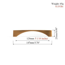 将图片加载到图库查看器,6PCS Set Nordic Modern Glam Brushed Bronze Drawer Knobs Kitchen Door Handles Cupboard Door Handle Cabinet Handles for Furniture Hardware Brushed Brass Handle Modern Minimalist Cabinet Pull Drawer Handle Wardrobe Cabinet Hardware