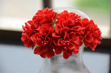 Load image into Gallery viewer, 6pcs Silk Stamen Artificial Flower Bouquet Wedding Party Decoration Handmade Wreath Gift Scrapbooking Craft Fake Flowers