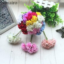 Load image into Gallery viewer, 6pcs Silk Stamen Artificial Flower Bouquet Wedding Party Decoration Handmade Wreath Gift Scrapbooking Craft Fake Flowers